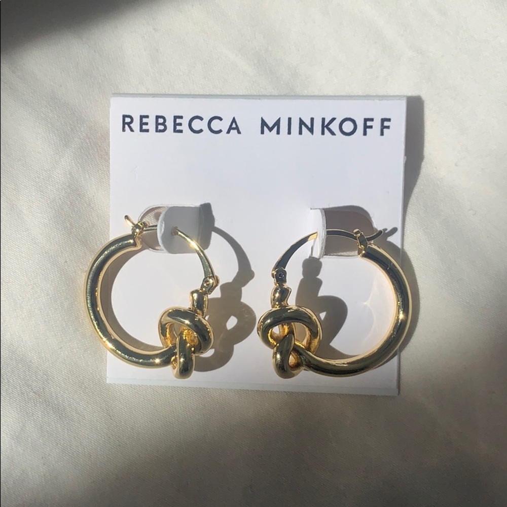 NWT Rebecca minkoff gold hoop earrings